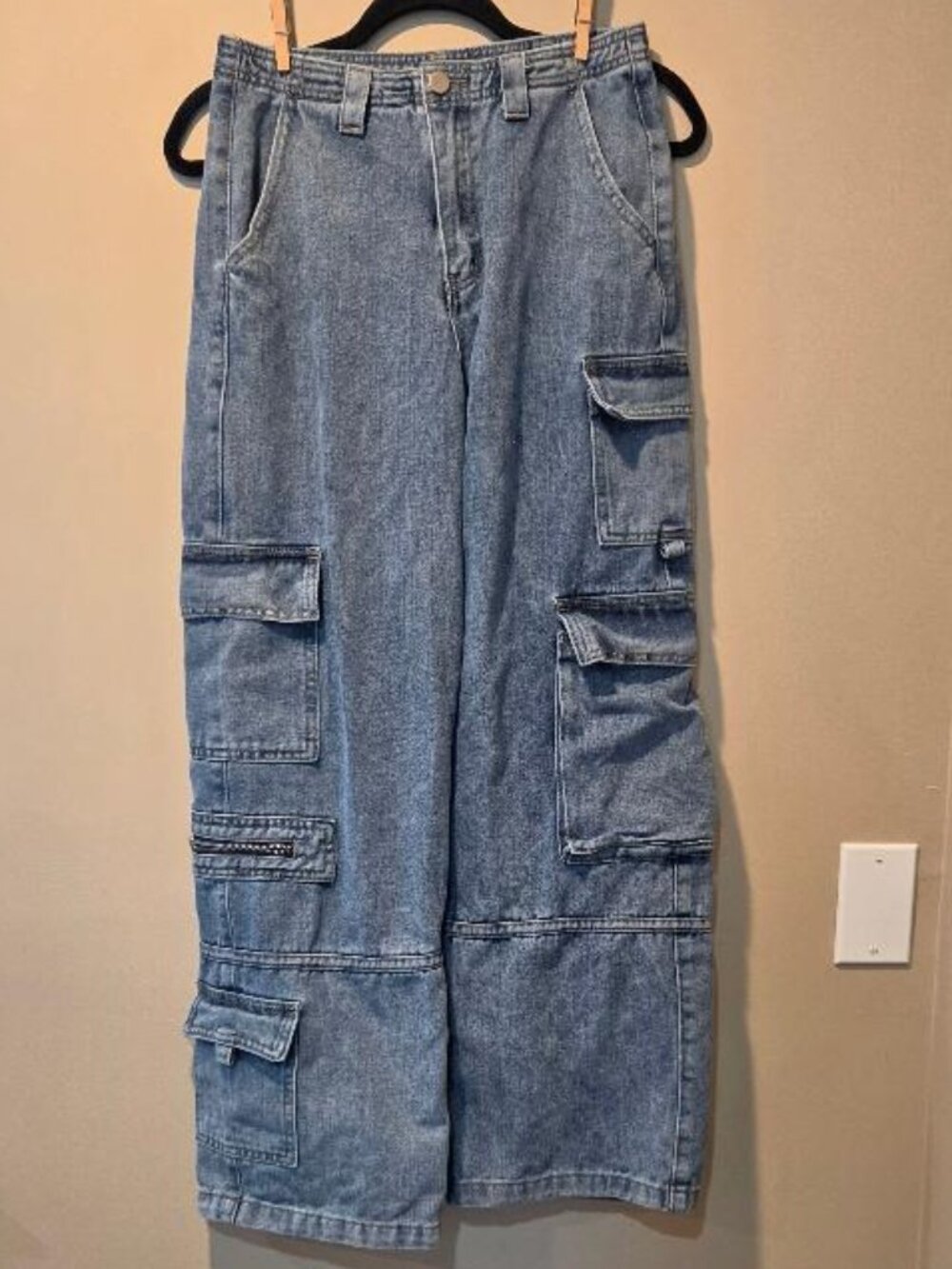 NVFelix Loose Straight Leg Multi-Pocket Cargo Jeans